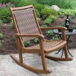 All-Weather Woven Wicker & Eucalyptus Outdoor Rocking Chair