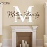 Family Name Personalized Monogram Wall Decal Living Room Decor