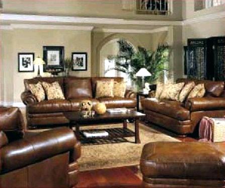 Leather Sofa Living Room Decorating With Leather Furniture Living