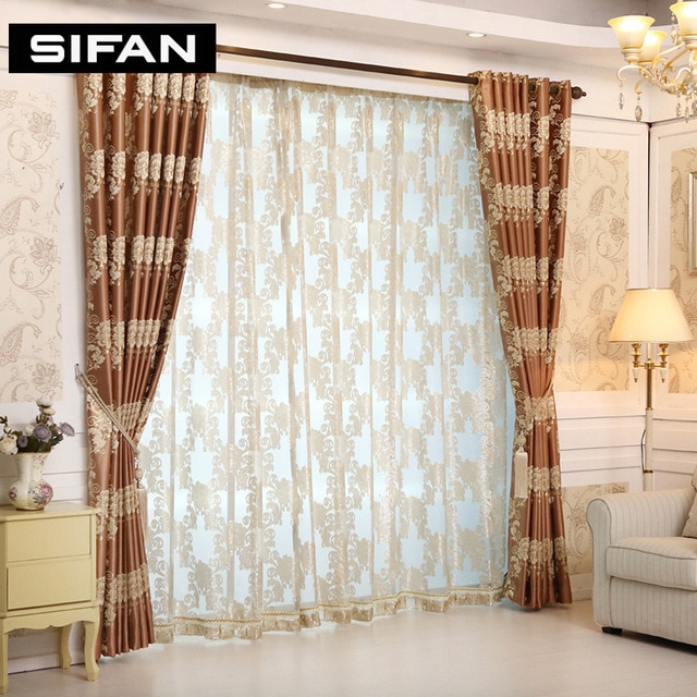 European Royal Luxury Jacquard Curtains for the Bedroom Window