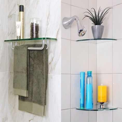 Luxurious and beautiful floating glass bathroom shelves u2013 DesigninYou