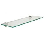 Amazon.com: Floating Glass Bathroom Shelf Finish: Brushed Steel