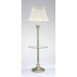 Cozy Floor Lamp With Table Attached antique brass - Lighting and