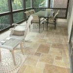 Travertine tile on screen porch floor | OUTDOOR Home Ideas! in 2019