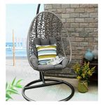 Baner Garden X25 Oval Egg Hanging Patio Lounge Chair Chaise Porch Swing  Hammock Single Seat Stand
