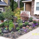Dark Grey Rock Landscaping Ideas For Front Yard On Black Ground And