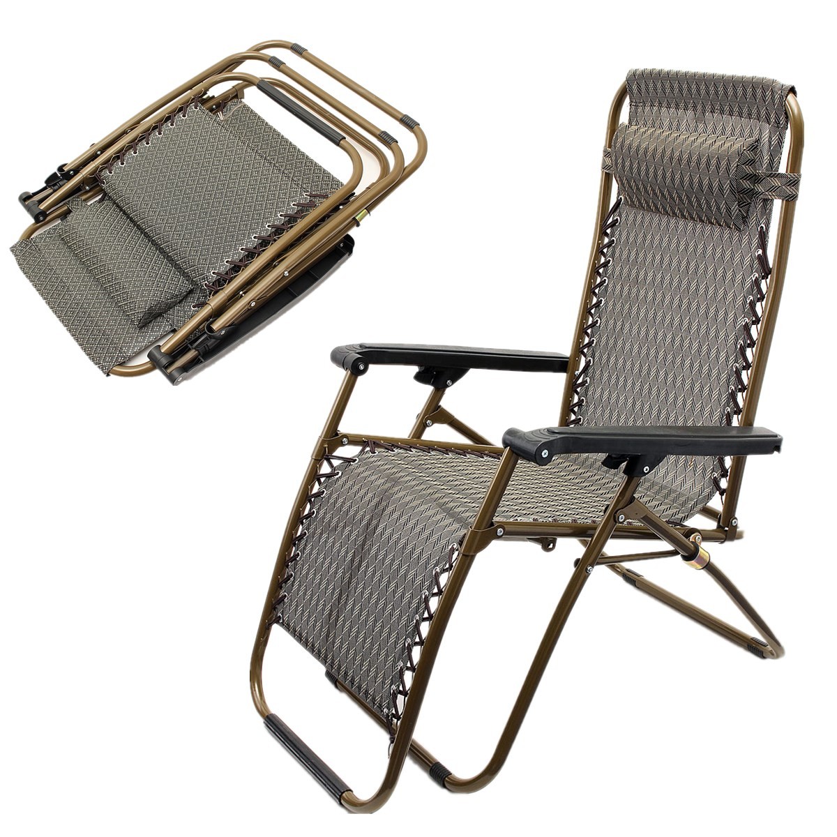 Reclining Sun Loungers Chair Backpack Anti-Gravity Zero Gravity