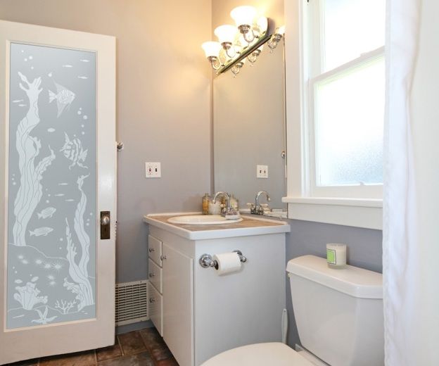 Beautiful frosted glass pattern for bathroom entry doors | Decolover