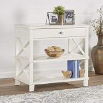 Amazon.com: Side Table with White finish and Glass Top Rectangular