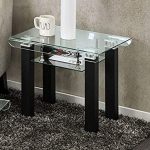 Amazon.com: Rectangular Glass End Table With Storage Area Side Table