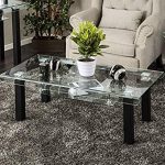 Amazon.com: Rectangular Glass Coffee Table With Storage Area Side