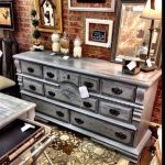 Dark gray distressed glazed dresser. | make it in 2019 | Pinterest