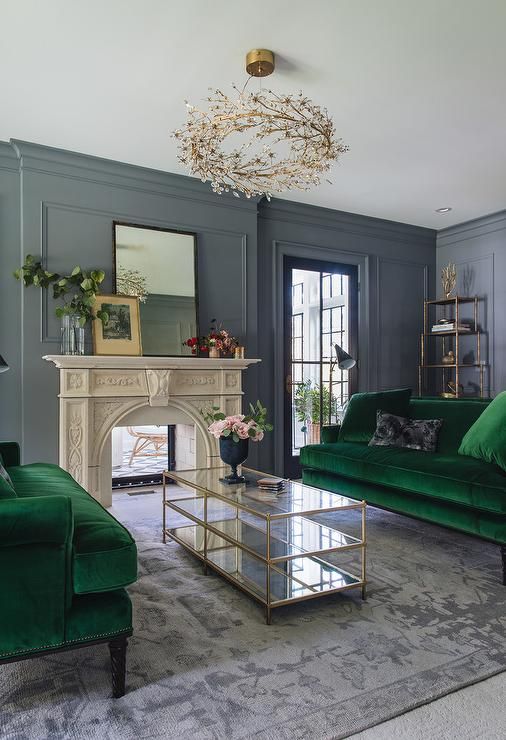 Emerald green sofas | Living Rooms | Living room decor, Green velvet