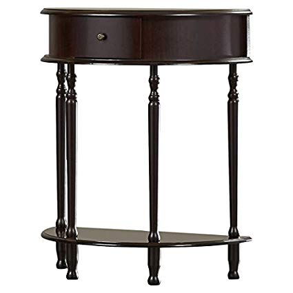 Amazon.com: Wood Console Table with Shelf - Half Moon Console Table