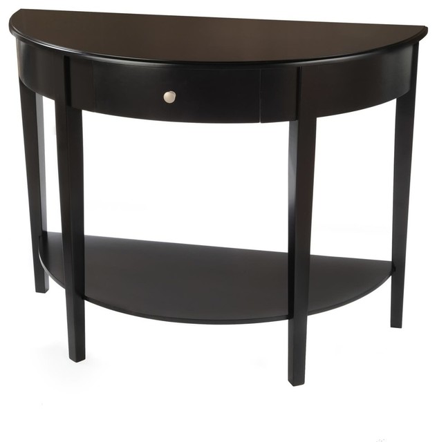Large Half Moon/Round Hall Table with Drawer - Console Tables - by