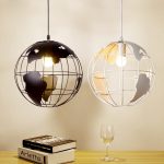 Hanging light fixture Nordic A globe Pendant lampshade Black / White