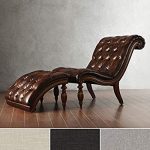 Amazon.com: Brown Leather Chaise Lounge Chair with Ottoman
