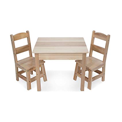 Amazon.com: Melissa & Doug Solid Wood Table & Chairs (Kids Furniture