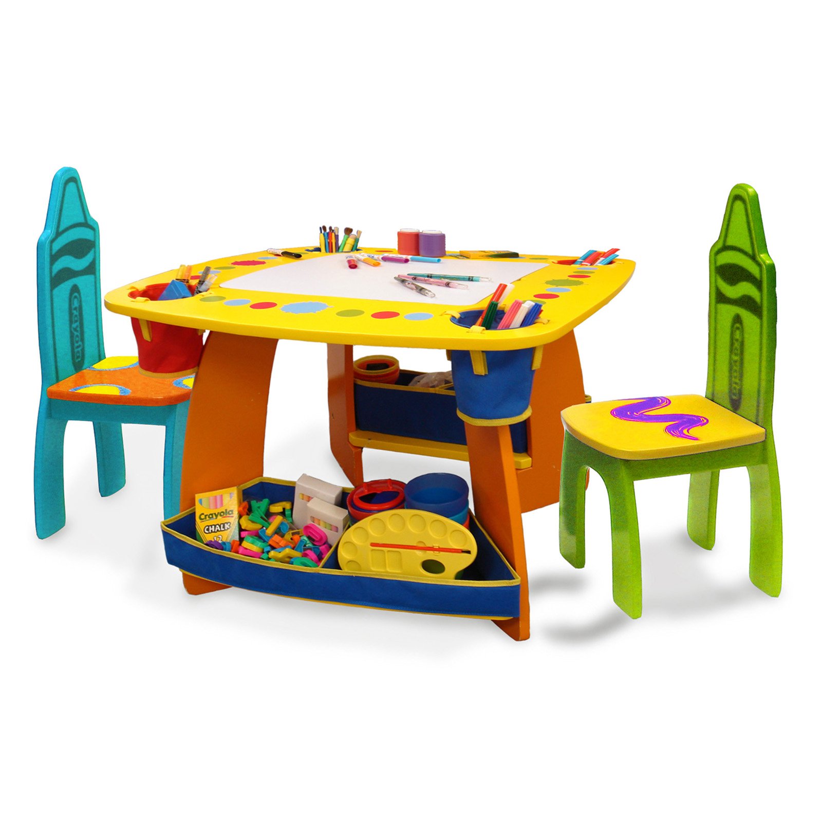 Grow N Up Crayola Kids Wooden Table & Chair Set - Walmart.com