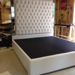 White Faux Leather King Size Platform Bed Queen Size Bed Tufted