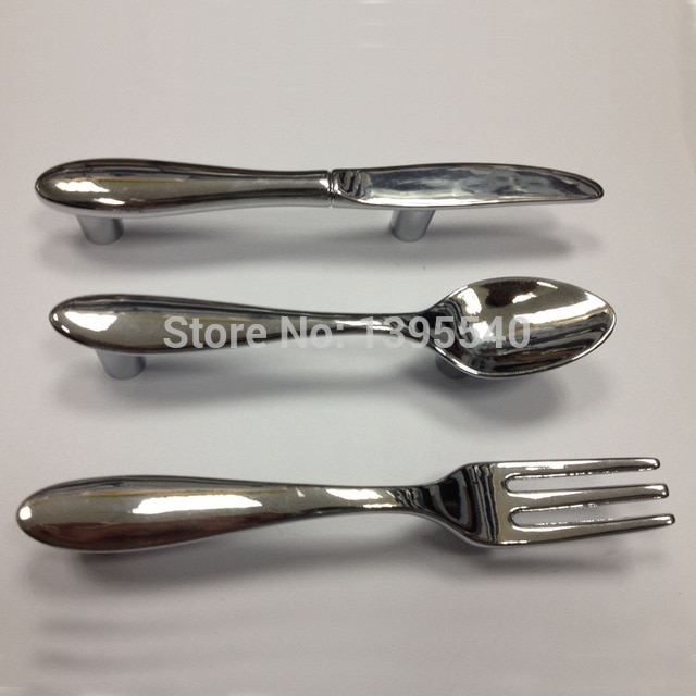 New 15pcs Silver creative knife fork spoon kitchen cupboard handles