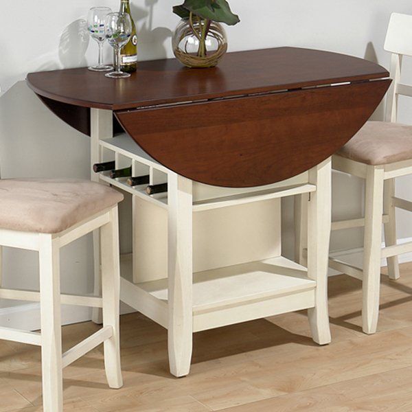 jofran counter height table in white/cherry. get with 4 chairs