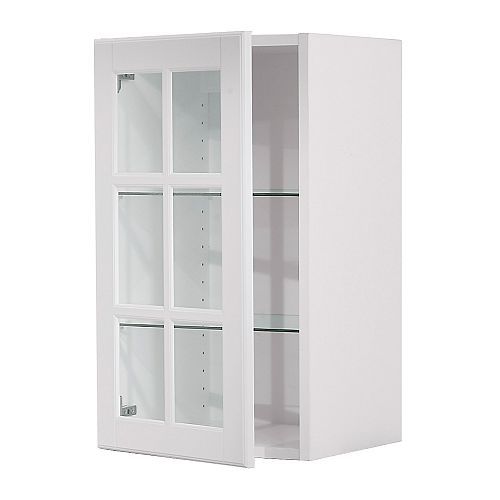 AKURUM Wall cabinet with glass door IKEA Adjustable shelf; adapt