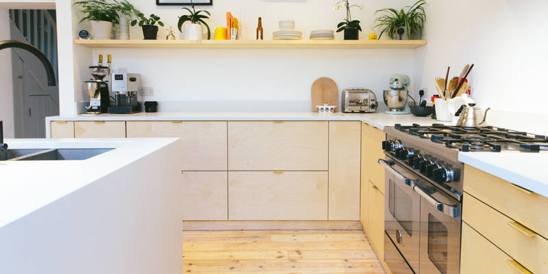 Birch Plywood & Formica Doors and Worktops for IKEA Kitchens