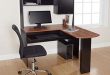 Amazon.com: Corner L Shaped Office Desk with Hutch (Black and Cherry