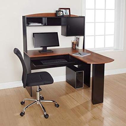 L Shaped Corner Computer Desk With Hutch
