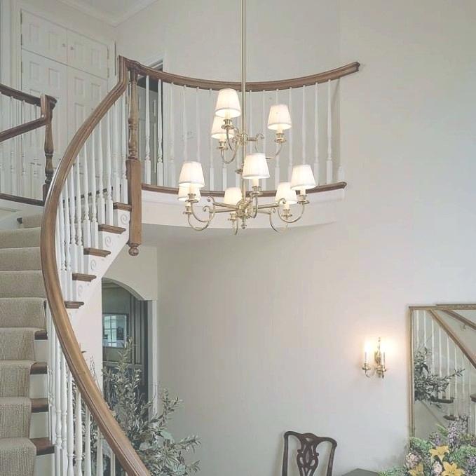 Add new and trendiest touch to large foyer chandeliers modern