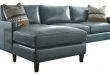 Turquoise Leather Sectional With Chaise Lounge - Transitional