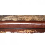 Hair on Hide and Tooled Leather Chaise Lounge