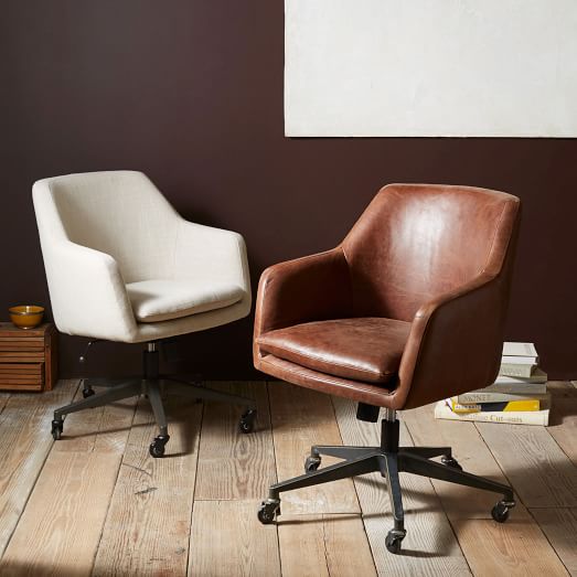 Helvetica Leather Office Chair | west elm