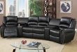 Amazon.com: 5pcs Black Bonded Leather Reclining Sofa Set Home