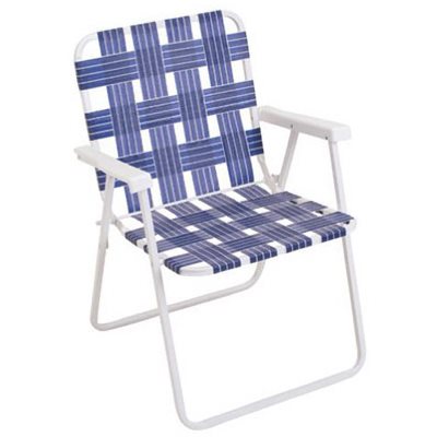 Folding Chair, Blue Webbing, White Steel Frame | True Value
