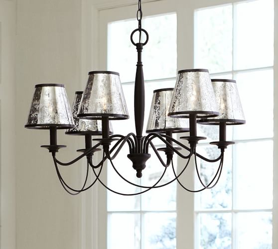 Antique Mercury Glass Chandelier Shade, Set of 3 | Pottery Barn