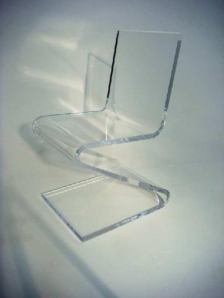 Modern Acrylic and Lucite Z Chair