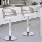 8 White Modern Bar Stools With Low Back - Cute Furniture