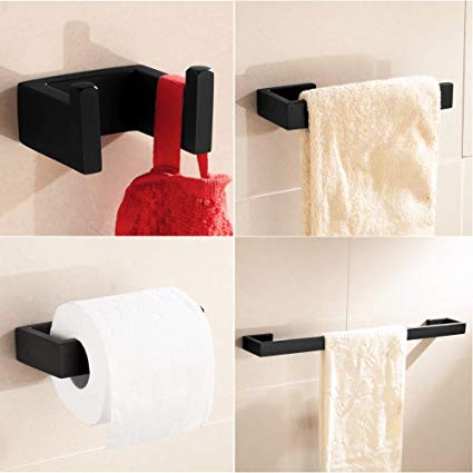 Amazon.com: Velimax Bathroom Hardware Set Black Wall Mounted