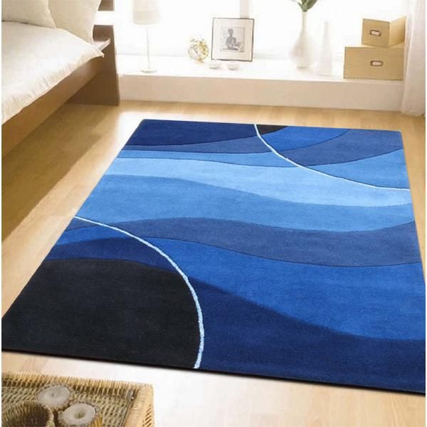 Modern Blue Area Rugs Blue Rugs For Bedroom | AJ's Apartment bedroom