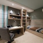 modern boy bedroom furniture wall shelf desk light wood color