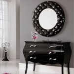 Modern Console Table And Mirror Set In Black 33C101