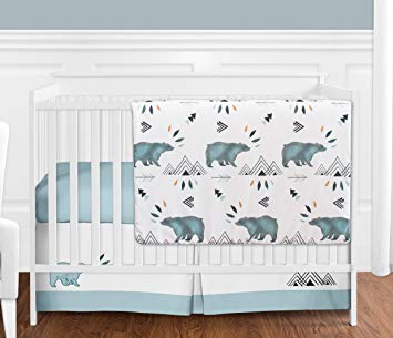 Amazon.com : Bear Mountain Watercolor Baby Boy Crib Bedding Set