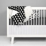 Modern Crib Bedding Set - Black + White Swiss Cross | black and
