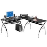 Shop Techni Mobili RTA-0039LC-BK L-Shaped Computer Desk - Black