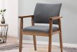 Amazon.com - Mid Century Modern Dining Chairs Wood Arm Gray Fabric