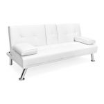 Modern Faux Leather Futon Sofa Bed Fold Up & Down Recliner Couch