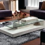 Center Table Living Room Center Table With Black Glass Shelf And