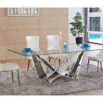 Bradley Modern Glass Top Dining Table